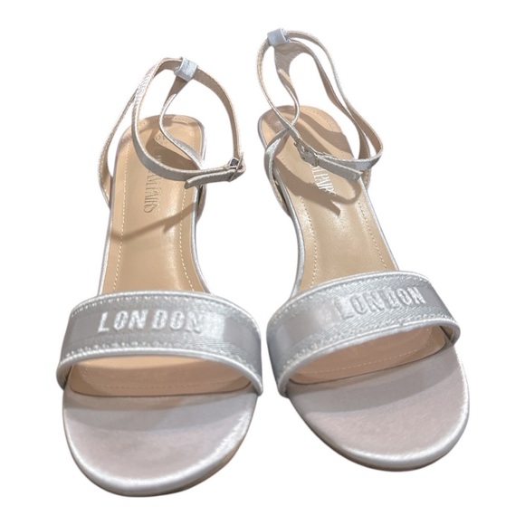 DREAM PAIRS Strappy Stiletto Heels | Satin Embroidered Ankle Strap  | Size 10 - Picture 3 of 8